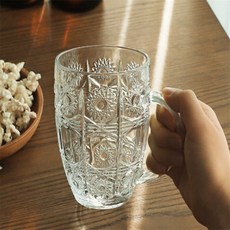 끈이스토어 손잡이 맥주컵 500ml 1P 유리컵 브런치식기, 몬티르글라스500ml 1P (1009-1)