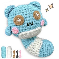 야마신 초보자용 코바늘 키트 곰 꼬리 테마 공예 도구 뜨개질 예술 프로젝트, 1개