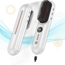 Atopskins 아토스킨스 무선 고데기 스트레이트너 브러쉬 휴대용 미니 헤어 스트레이트닝 QK