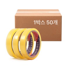 kimspp 국산 OPP 투명테이프 3절테이프(16mmx25M) 문구 커터기테이프, 투명, 50개