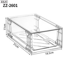 Z3JC 透明收納盒可疊加加厚抽屜式收納文具咖啡化妝品收納盒桌面收納盒, 1個, 組裝式鯨魚(升級款):如圖