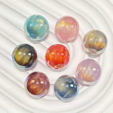 臺灣出貨 海家璀璨星河流光暈染圓珠子散珠diy材料飾品配件串珠手機鏈包鏈, 星河璀璨黑,16mm【100粒裝】, 1個