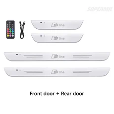 LED 자동차 문짝 문턱 환영 페달 라이트 다양한 색상 분위기 램프 아우디 S라인 A3 A4 A5 A6 A7 A8 Q3 Q5 Q, 01 Front and Rear 4 Pcs