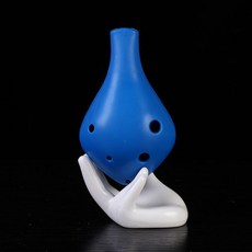 6孔中音AC調陶笛 附贈教程, 1個, 【樹脂款】藍色（送教程+視頻+護繩）