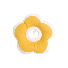 미우프 강아지 고양이 넥카라 상처보호 중성화 쿠션 깔대기, 1개, 옐로우+플라워