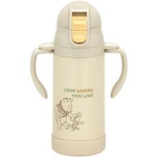 스케이터 2WAY 양손핸들 스트로 스테인리스 350ml 디즈니 푸곰 피글렛 STWM3N-A