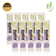 비타하임 발포 비타민 칼슘+마그네슘+비타민D, 15정, 10개