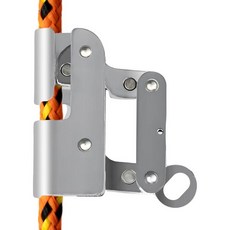 클라이밍 셀프 락킹 로프 그랩 합금강 안전 보호 25 kN약 300파운드 58인치 생명선 로프와 사용 건설 등반 낙상 방지용, 아이언 미들 락