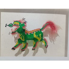 牛皮 皮影 麒麟 祥禽瑞獸 非遺 尺寸23x39cm, 如圖所示, 1個