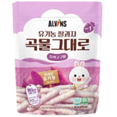엘빈즈 쌀눈 담은 건강한 쌀과자 곡물 그대로, 자색고구마, 25g, 5개