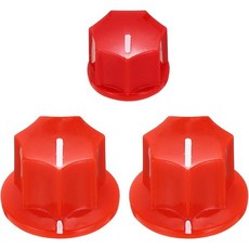 메카닉시티 기타 이펙트 페달 노브 세트 5/8인치 13/32인치 플라스틱 황동 인서트 일렉트릭 기타 노브 앰프 기타 베이스 볼륨 컨트롤 흰색, Red