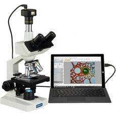 OMAX - 5MP 디지털 카메라와 더블 레이어 기계식 스테이지가 있는 M83EZ-C50U 40X-2500X 삼안 디지털 컴파운드 현미경, Microscope