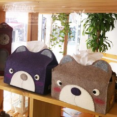 곰돌이 티슈 박스 교구 바느질 인형만들기 펠트diy, 바이올렛, 1개