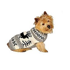 Chilly Dog 미국 국기 강아지 스웨터 (XS), 그레이, 블랙, 화이트