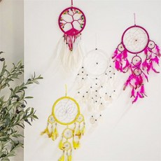 두루픽 에스닉 드림캐쳐 벽장식 모빌 침실 거실 월행잉 드림캐치 4type 빈티지, 화이트자개