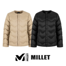 [백화점 매장판] 밀레 여성 라운드 넥리스 덕다운 패딩점퍼 봄 가을 간절기 초겨울 패딩 패딩자켓 다운패딩 다운점퍼 다운자켓