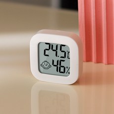 [1+1패키지]레벤데코 포켓 미니 온습도계 (자석+배터리증정), 화이트, 2개
