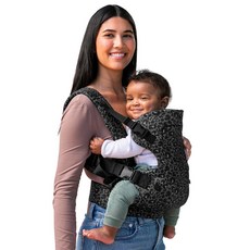 Infantino Flip 4-in-1 띠 변환 가능 인체공학적 디자인 그레이 | 조절 가능한 착용감, Black & Gray Leopard