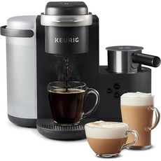 Keurig 큐리그 K Cafe 싱글 서브 컵 커피 메이커 라떼 카푸치노 식기 세척기 밀크 프로더 포함 샷 기능 모든 포드와 호환 다크 차콜 202894, Dark Charcoal