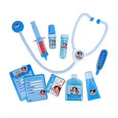 卡裝9件式醫生組(有聽診器)(CE) 醫療玩具 醫生遊戲 醫生玩具 醫生玩具 醫生家家酒 醫生, 1個, 藍色版, 藍色版