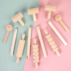 兒童擀麵杖滾輪印章橡皮泥手工玩具, 1個