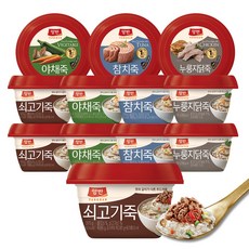 동원 양반 용기죽 4종 쇠고기죽3+참치죽3+야채죽3+닭죽3, 12개, 288g