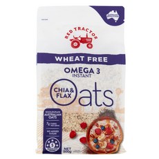 澳洲Red Tractor紅色拖拉機 燕麥片 (植物蛋白/有機原粒/原粒大燕麥片/奇亞籽&亞麻籽Omega 3), 1個, 奇亞籽&亞麻籽Omega3燕麥片