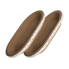 멍냥이노리터 고양이 타원형 스크래쳐, 우드, 2개