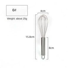 스테인레스 스틸 계란 교반 비터 주방 인치 12 풍선 베이킹 믹서 버터 10 기구 거품기, 6 inch