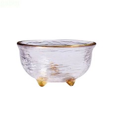 雨林薰舍 玻璃主人杯 造型杯 日式玻璃杯 清酒杯 酒杯 喝茶杯, 1個, 金邊金足杯, 透明