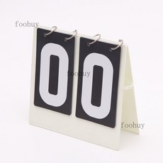 台灣出貨 計分牌 籃球記分牌計分牌翻分牌比賽翻牌計分器板乒乓球計數積分比分牌, 兩位數（灰底/白字/白卡座）, 1個