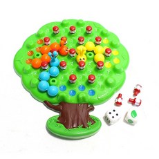 보드게임 사과나무 애벌레 사과 많이 먹기 게임 Caterpillar Eat Fruit Toys Puzzle Race Board Game Educational for Kids, 혼합 색상, 1개