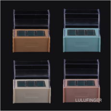 [룰루핑거] 미니어쳐 3칸 쇼케이스 색상선택 6.7x4x7.3cm, 3칸 쇼케이스 분홍 1L-02-104