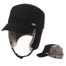 Jeff & Aimy 유니 겨울 엘머 퍼드 이어플랩 트래퍼 사냥 스키 모자 야구 모자 54-62CM 99707#블랙