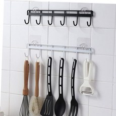 거치대 주방 조리도구걸이 간편한 무타공 다용도 정리, 화이트