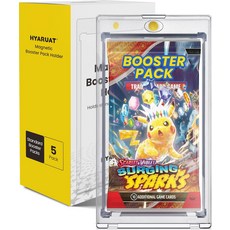 HYARUAT 마그네틱 부스터 팩 홀더 - 표준 TCG 및 스포츠 팩을 위한 5팩 원터치 UV 무산 투명 디스플레이 케이스
