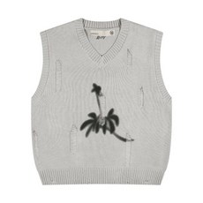 [국내정품] 글랙 조끼 베스트 GNT056 디스트레스드 섀도우 그래픽 니트 (BEIGE) 222727