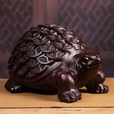 원목 돈거북이 조각상, 짙은 흑갈색