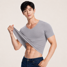 하피도 즉시쿨링 남자 브이넥 반팔티 기능성 이너웨어 심리스 무봉제