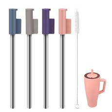 KLOWOAH Brumate Era 887.2ml(30온스) 텀블러용 교체용 빨대 4가지 색상 브러시 1개 포함 (887.2ml(30온스) 4팩, 40온스 4팩