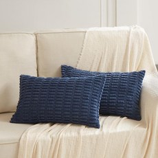 Fancy Homi 세이지 그린 요추 장식 장식용 쿠션 커버 40x60cm(16x24인치) 거실 소파 침대 소파용 소박한 농가 보헤미안 홈 데코 부드러운 스트라이프 코듀로