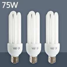 두영조명 삼파장 전구 75W E39, 주광색, 3개
