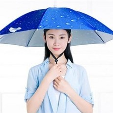 반야스토리 모자형 낚시우산 캠핑 여행 야외스포츠관람 작업, 블루, 1개