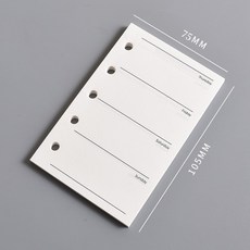 M5 미니 다이어리 속지 먼슬리 위클리 줄노트 꾸미기 5공 내지, 05 : 위클리_화이트