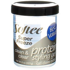 Softee Protein Super Freeze 헤어 스타일링 젤 226.8g(8온스), 226.8g, 1