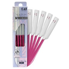 KAI 貝印 修眉刀5入組【防滑安全，輕鬆修眉】, 紅色, 1套