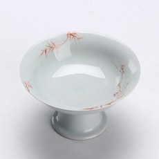 陶瓷泡茶壺承功夫茶道器具, 1個, 仿宋高足壺承-礬紅手繪歲寒:如圖所示