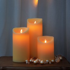 폴라홈 LED 양초 흔들리는 촛불 전자 캔들 건전지 리모컨 지름9cm 높이17.5cm 대형, 대-지름 9cm x 17.5cm