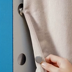 무타공 벽 커튼 자석 클립 고정 버클 마그네틱 후크 단추 샤워커튼, 1개, 스틸