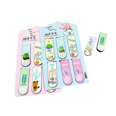 TW 귀여운 자석 책갈피 클립 북마크 북마커 마그네틱 6개입, 6개, 선인장